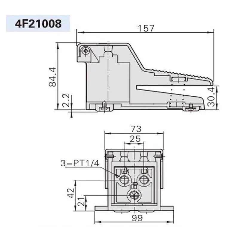 Pneumatik Ventil Fußschalter 5/2 Wege Taster 1/4" Anschluß Taster Schalldämpfer Ocris