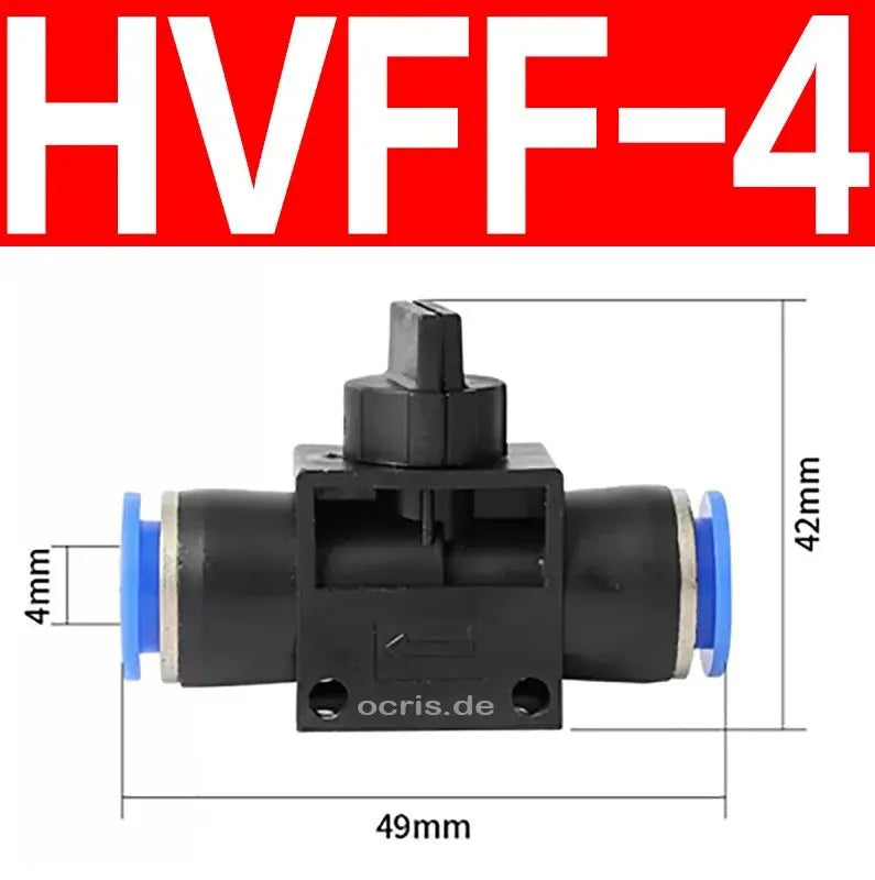 Pneumatisches Zweiwege Absperrventil Kugelhahn Druckluft Sperrhahn HVFF 4/6/8 mm ocris