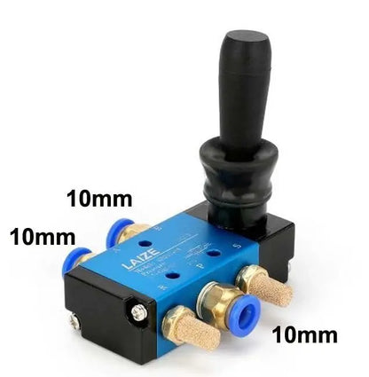 Pneumatik Ventil 5/2 Wege Wegeventil 1/8" 1/4" Handventil Joystick komplett set LAIZE