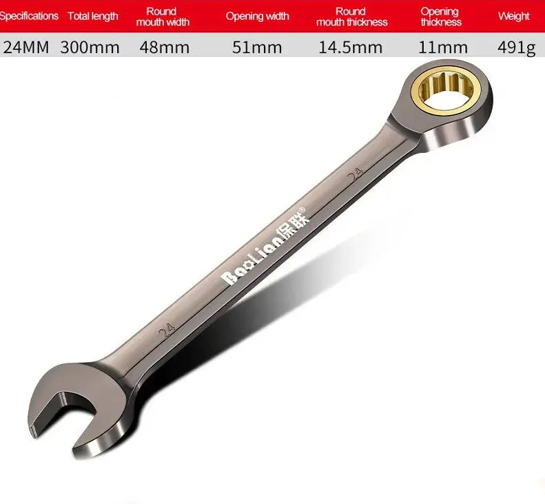 Ringmaul Ratschenschlüssel 8-24 mm Maul-Ringratschenschlüssel Knarrenschlüssel BoLian