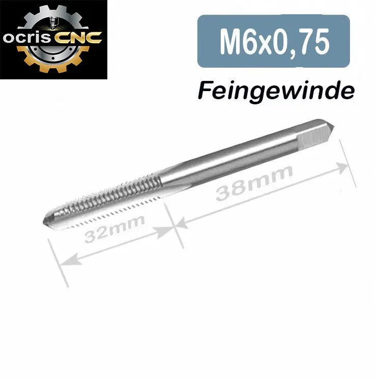 Feingewinde Gewindebohrer Gewindeschneider HSS Metrisch Rechts Durchgangsloch OCRIS