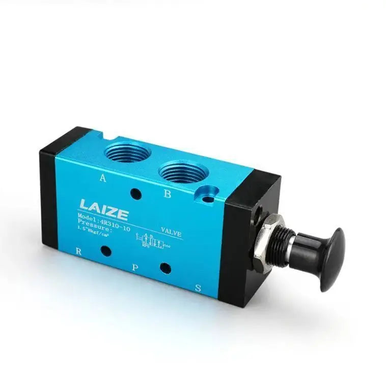 Pneumatik Ventil 3/2 Wege Wegeventil 1/4" Handventil Zugknopf komplett set 3R21 LAIZE