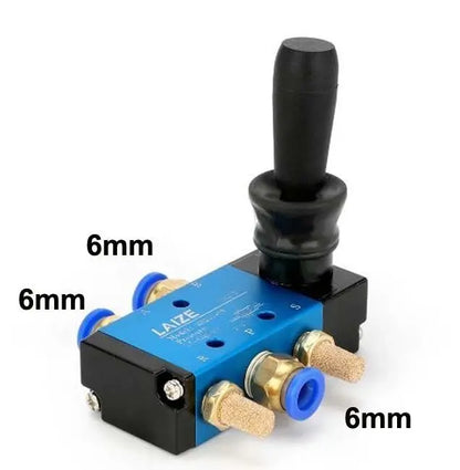 Pneumatik Ventil 5/2 Wege Wegeventil 1/8" 1/4" Handventil Joystick komplett set LAIZE