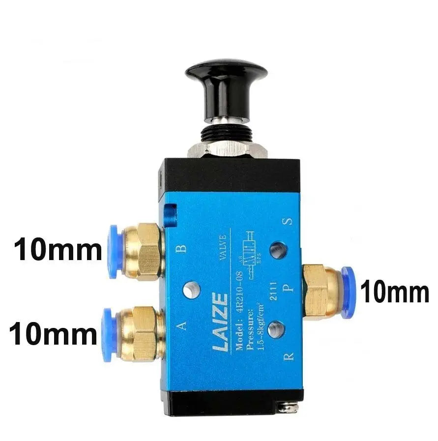 Pneumatik Ventil 3/2 Wege Wegeventil 1/4" Handventil Zugknopf komplett set 3R21 LAIZE