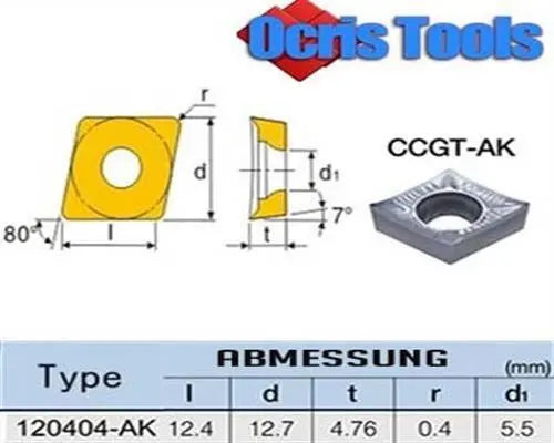 10 Stück Wendeschneidplatten CCGT120402 AK Alu+NE Top Quallität auch Einzeln Markenlos