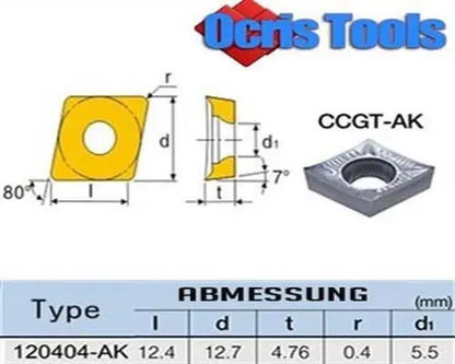 10 Stück Wendeschneidplatten CCGT120402 AK Alu+NE Top Quallität auch Einzeln Markenlos