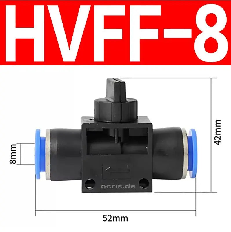 Pneumatisches Zweiwege Absperrventil Kugelhahn Druckluft Sperrhahn HVFF 4/6/8 mm ocris