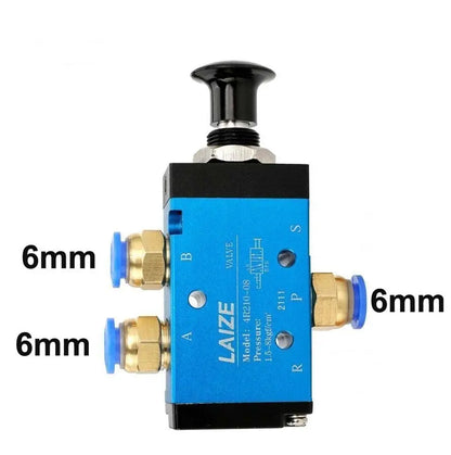 Pneumatik Ventil 3/2 Wege Wegeventil 1/4" Handventil Zugknopf komplett set 3R21 LAIZE