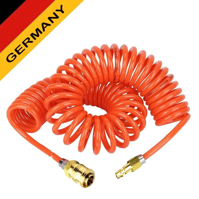 Druckluft Spiralschlauch 15m Druckluftschlauch12x8 & 10x6,5 PU deutsche Kupplung OCRIS