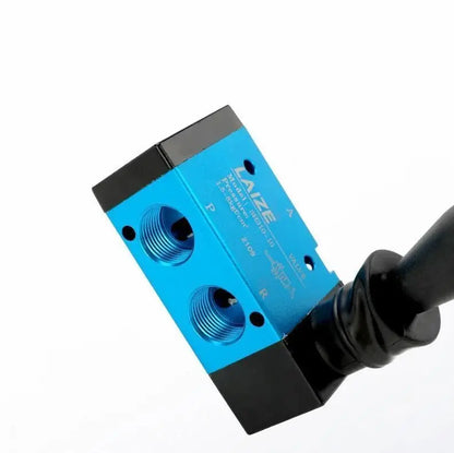 Pneumatik Ventil 5/2 Wege Wegeventil 1/8" 1/4" Handventil Joystick komplett set LAIZE