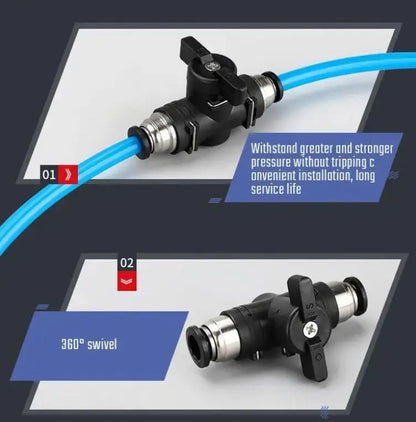 Pneumatik Absperrhahn IQS ähnl. Festo Steckanschluss 4/6/8 Absperrventile OCRIS