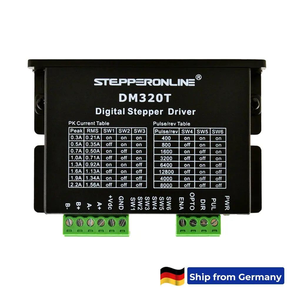 DM320T Digitaler Schrittmotortreiber 0,3–2,2 A 10–30 VDC 2-Phasen-Schrittmotor-Controller für Nema 8,11,14,16,17 Schrittmotor Ocris CNC Tools