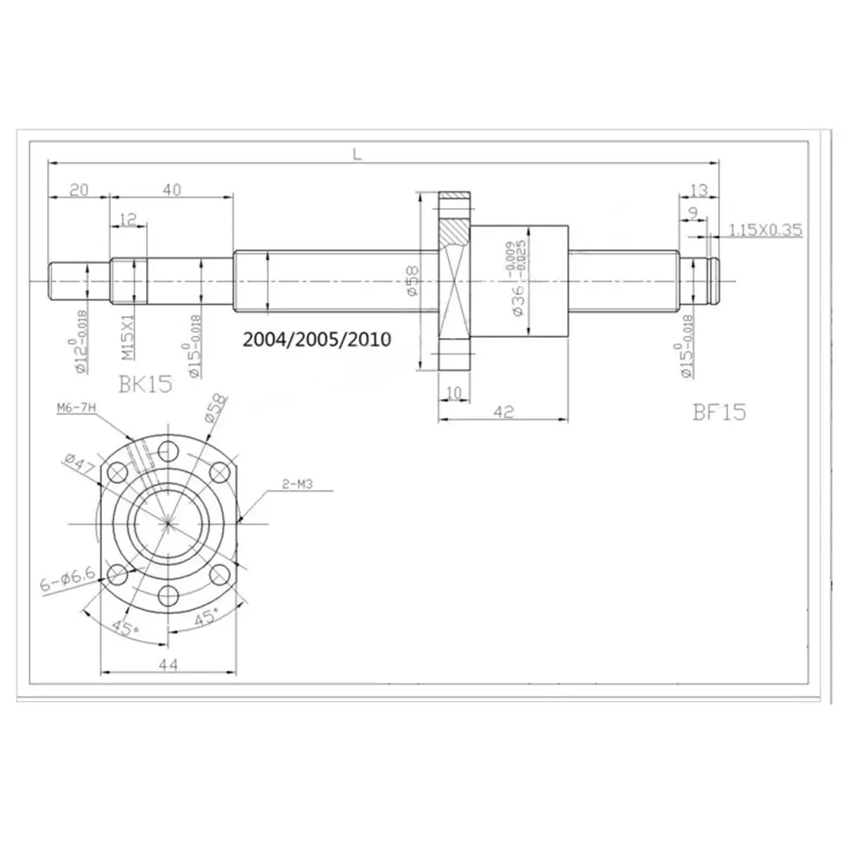 Kugelumlaufspindel SFU2005 500 1000 1500 mm mit Mutter & BK15BF15 & DSG20H Gehäusemutter & Kupplung BR 6,35 mm x 12 mm D25L30 Set Ocris CNC Tools