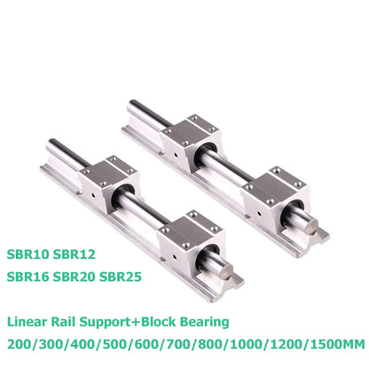 Linearschienen-Set SBR12 SBR16 SBR20 SBR25 300 400 500 600 800 1000 1200 mm 2 Stück Linearführung + 4 Stück Blocklager für CNC-Teil Ocris CNC Tools