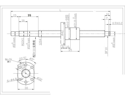 SFU1204 Gerollt Ball Schraube 250 300 mm 350 400 450 550 600 800 1000 1500mm C7 Mit Flansch Einzigen ball Mutter BK/BF10 Ende Bearbeitet CNC Ocris CNC Tools