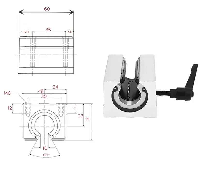 4 teiliger Satz Linear Kugellager Block SBR12UU SBR16UU SBR20UU Lock Typ Lager 12mm 16mm 20mm Ocris CNC Tools