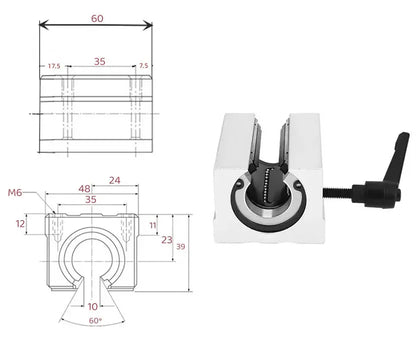 4 teiliger Satz Linear Kugellager Block SBR12UU SBR16UU SBR20UU Lock Typ Lager 12mm 16mm 20mm Ocris CNC Tools