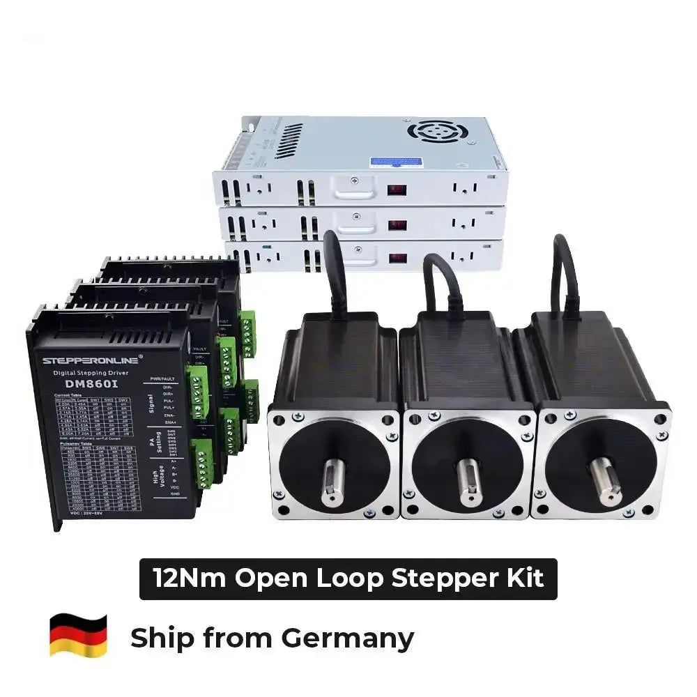 4/3 Achsen 12 Nm Nema34 Open Loop Schrittmotor & Schrittmotortreiber DM860I & Netzteil CNC-Fräser-Set Ocris CNC Tools